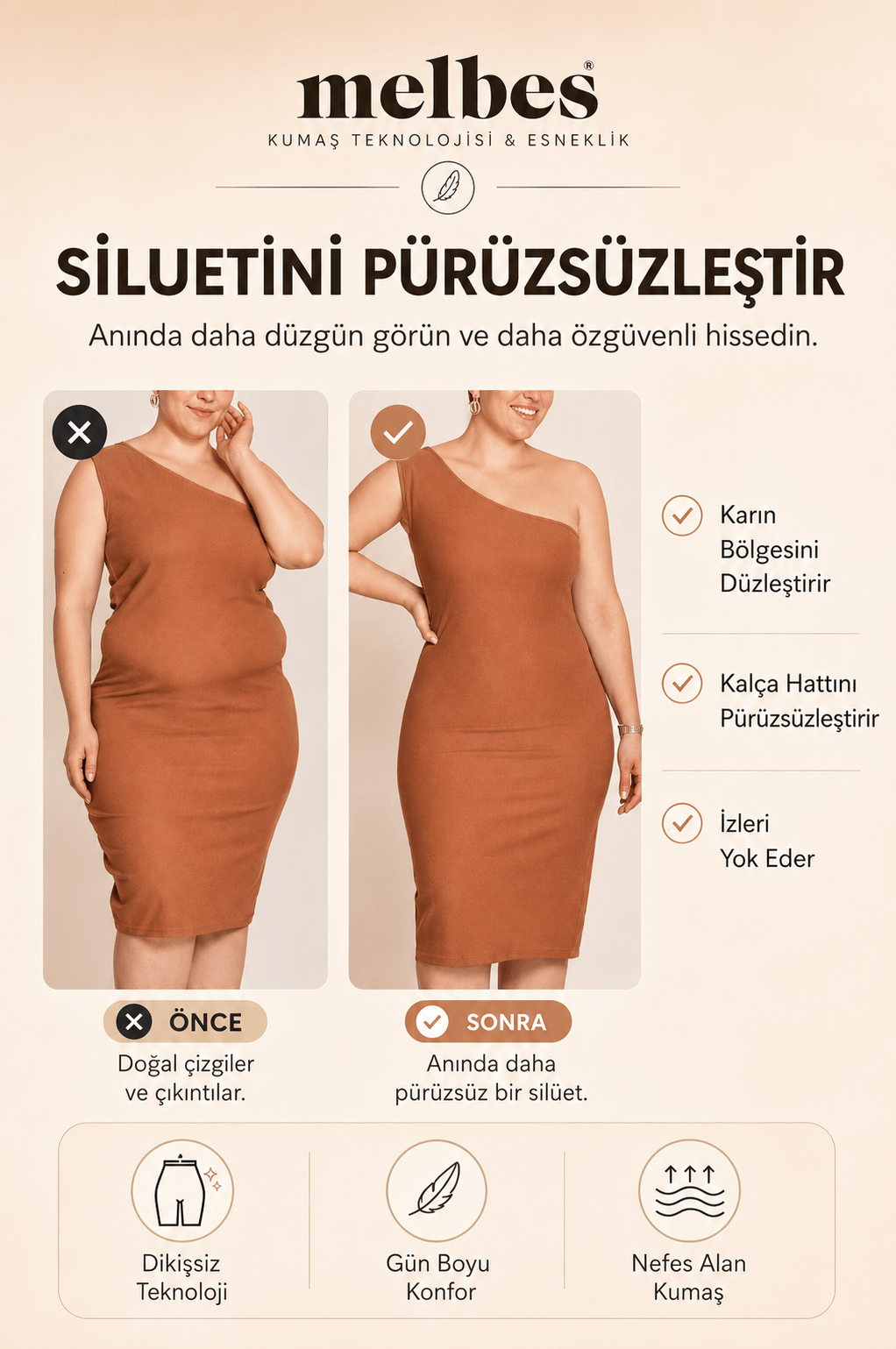 Melbes® Lazer Kesim Boxer Korse 1004